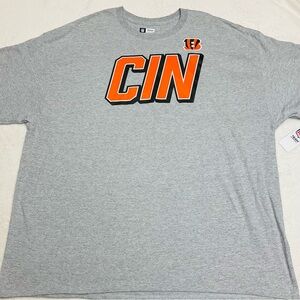 NWT NFL Cincinnati Bengals ‘CIN’ Gray & Orange Short Sleeve T-Shirt Men’s 3X